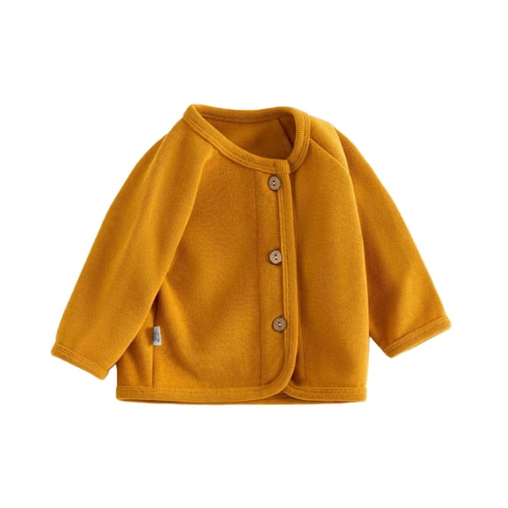 Ruyang Girls' Long Sleeve Knitted Bolero Cardigan Kids Button Closure Shrug Sweaters Cropped Jacket Crewneck Top Preppy Sweatshirt