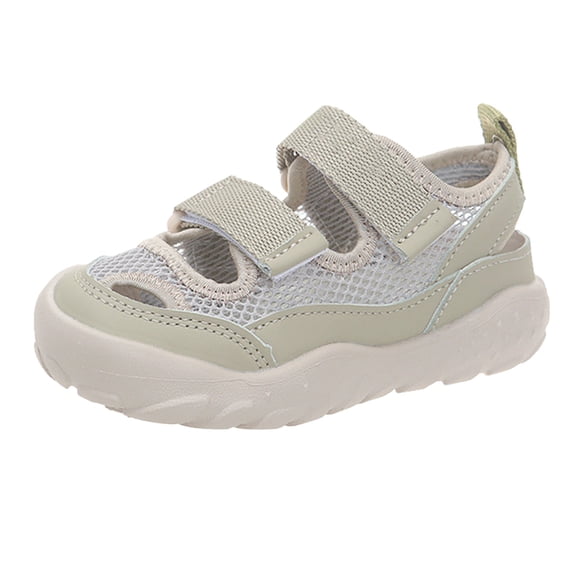 Ruyang Girls Mesh Sandals Closed Toe Adjustable Straps Flats Breathable Beach Vacation Sandal Lightweight Casual Shoes