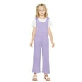 thumbnail image 1 of Ruyang Girls Overalls Jumpsuits Summer Loose Rompers Kids Casual Sleeveless Jumpsuits Long Romper Pants with Pockets, 1 of 5