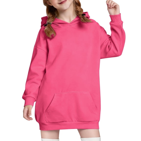 Ruyang Girls Oversized Blanket Sweatshirt Y2K Long Pullover Hoodies Pocket Plain Trendy School Hooded Sweatshirt