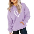 thumbnail image 1 of Ruyang Girls Oversized Heart Hoodies Fall Winter Trendy Pullover Hoodie Pocket Personalized Graphic Hooded Sweatshirts, 1 of 6