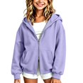 thumbnail image 1 of Ruyang Girls Oversized Hoodie Sweatshirt Double Zipper Long Sleeve Sweatshirt Jacket Kids Wind Resistant Coats 4-12 Years, 1 of 9
