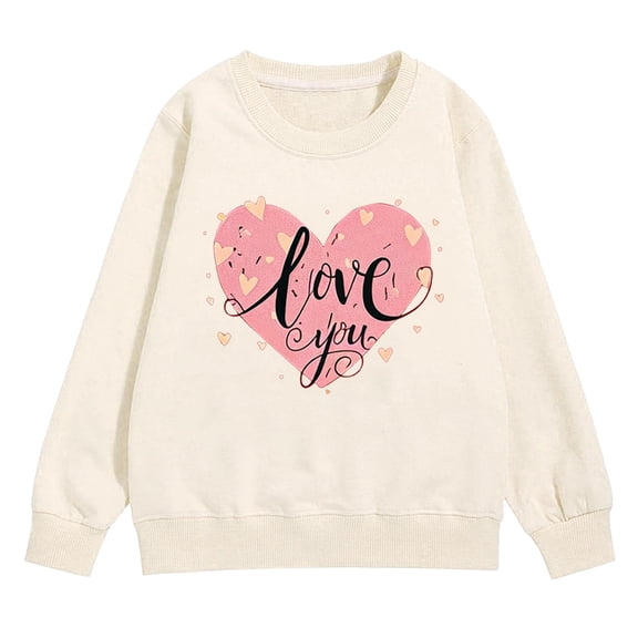 Ruyang Girls Oversized Sweatshirt Youth Valentine's Sweatshirt Unisex Shirts Heart Graphic Pollover Tops Casual Baseball Clothes