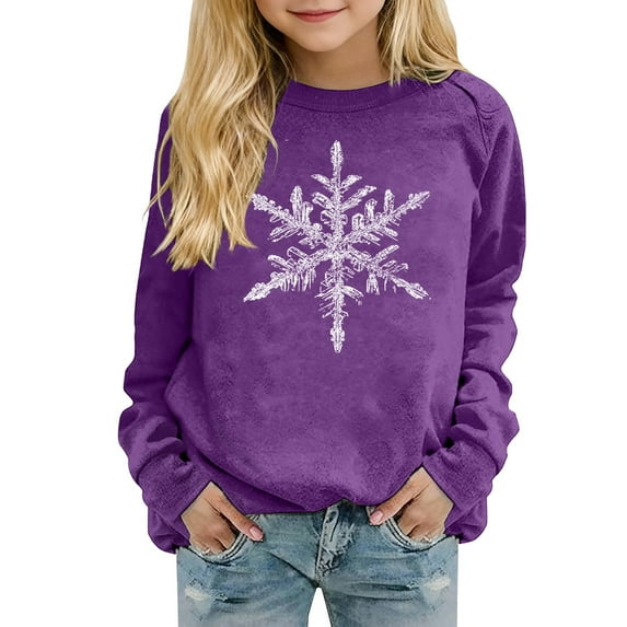 Ruyang Girls Oversized Sweatshirts Solid Crewneck Pullover Sweatshirt Kids Fashion Blouses Tween Trendy Warm Tops Preppy Clothes