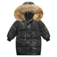 thumbnail image 1 of Ruyang Girls Padded Puffer Coat Boys Furry Hooded Camouflage Parka Coats Long Down Quilted Jackets Warm Zip Up Outwear, 1 of 4