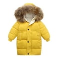 thumbnail image 1 of Ruyang Girls Padded Puffer Coat Boys Furry Hooded Camouflage Parka Coats Long Down Quilted Jackets Warm Zip Up Outwear, 1 of 6
