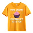 thumbnail image 1 of Ruyang Girls' Short Sleeve Shirts Kids Crewneck T-Shirts Summer Tops Basic Tees 100 Days of School Shirt for Kids, 1 of 1