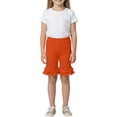 thumbnail image 1 of Ruyang Girls Slim Fit Cotton Shorts Ruffle Soft Elastic Waist Casual Shorts Lightweight Outdoor Athletic Jogger Shorts 3-8 Years, 1 of 9