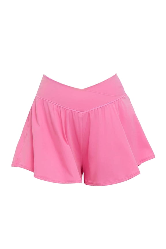 Girls Sport Workout Skirts Mid Waist Outdoor Athletic Solid Short Skirt Teen Kids Stretchy Soft Dress Bottoms
