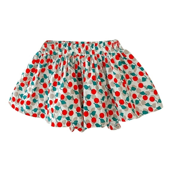 Ruyang Girls Summer Cute Floral Skirt Shorts Loose Ruffle Wide Leg Swing Shorts Pull-On Active Skort Comfort Bottoms