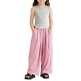 thumbnail image 1 of Ruyang Girls Wide Leg Pants Flowy Loose Fit Palazzo Pants for Kids Elastic High Waist Baggy Trouser Lightweight Casual Beach Bottoms, 1 of 9