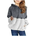 thumbnail image 1 of Ruyang Half Zip Fleece Hoodies for Teen Girls Fuzzy Sherpa Pullover Sweatshirts Fall Winter Warm Furry Hooded Jackets, 1 of 8