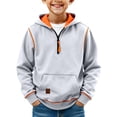 thumbnail image 1 of Ruyang Half Zip Hoodies for Boys Oversized School Preppy Hooded Sweatshirt Teenager Trendy Athletic Pullover Sweaters, 1 of 6