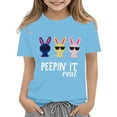 thumbnail image 1 of Ruyang Happy Easter Day T-Shirt for Girls Short Sleeve Bunny Printed Shirts Outfits Cute Crew Neck Tees Top Clothes, 1 of 1