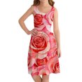 thumbnail image 1 of Ruyang Hawaiian Dresses for Teen Girls Bowknot Strap Flower Print Sleeveless Vest Dresses Summer Casual Beach Vacation Sundress, 1 of 4