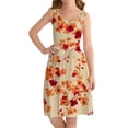 thumbnail image 1 of Ruyang Hawaiian Midi Dresses for Girls Flower Printed A Line Swing Jumper Skirts Summer Boho Beach Vacation Casual Sundress, 1 of 4