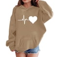 thumbnail image 1 of Ruyang Hoodie for Girls Heartbeat Heart Print Lightweight Long Sleeve Pullover Sweatshirt Toddlers Back to School Clothes, 1 of 6