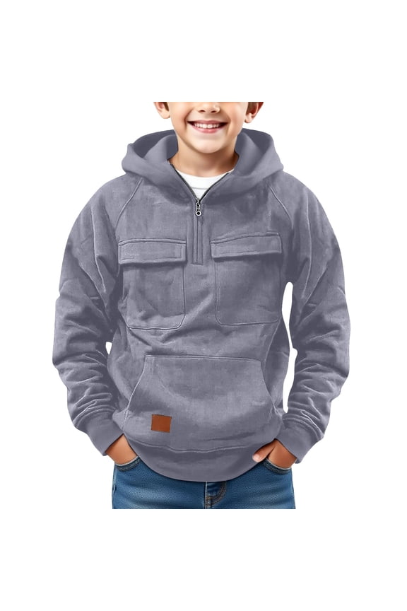 Hoodies for Teen Boys Hip Hop Zip Up Hoodie Fall Winter Long Sleeve Pullover Hooded Sweatshirts Pockets Streetwear