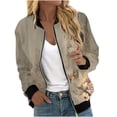 thumbnail image 1 of Ruyang Jacket for Women Trendy Women's Lightweight Bomber Biker Jacket Zip up Windbreaker Crop Bomber Jacket Coat S-XXL, 1 of 5