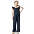 thumbnail image 1 of Ruyang Jumpsuits for Girls Overalls Spaghetti Strap Loose Romper Pants with Pockets Kids Casual Sleeveless Jumpsuit, 1 of 5