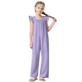 thumbnail image 1 of Ruyang Jumpsuits for Girls Overalls Spaghetti Strap Loose Romper Pants with Pockets Kids Casual Sleeveless Jumpsuit, 1 of 5