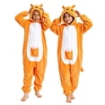 thumbnail image 1 of Ruyang Kangaroo Jumpsuit for Boys Girls Cute Animal Long Sleeve Plush Hooded Onesie Kids Fall Winter Warm Clothes Size 9-10, 1 of 4