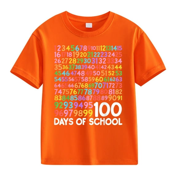 Ruyang Kids 100 Days of School Shirts 100 Days Celebration Tshirt Toddler Funny Number Graphic Tee Top Boys Girls Outfits