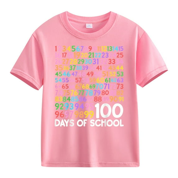 Ruyang Kids 100 Days of School Shirts 100 Days Celebration Tshirt Toddler Funny Number Graphic Tee Top Boys Girls Outfits