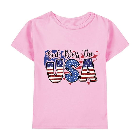 Ruyang Kids 4th of July Shirt Little Boys Girls American Flag T-Shirts Tween Patriotic Tee Tops Blouse Independence Day Clothes