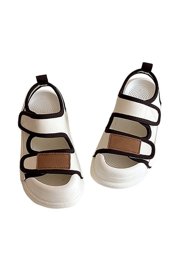 Kids Boys Athletic Sandals with Adjustable Straps Beach Open Toe Flats Soft Sole Lightweight Breathable Shoes