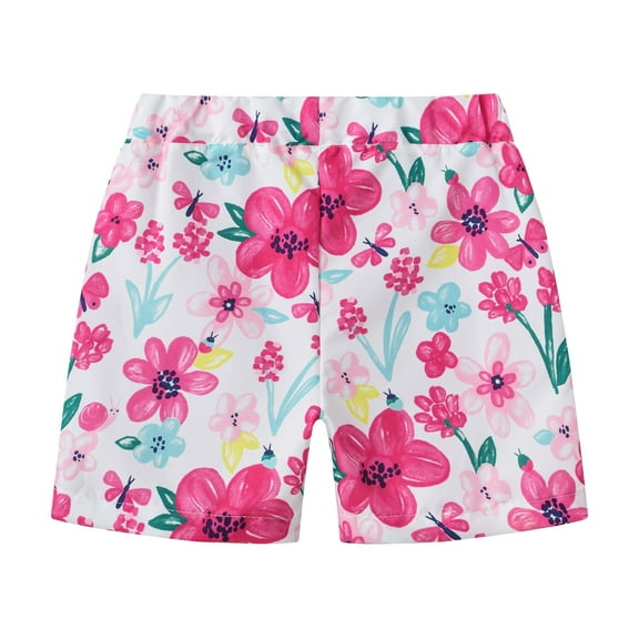 Ruyang Kids Boys' Beach 𝗧runk Toddler Swim Shorts Love and Flowers Patterned Boardshorts Beach Shorts Adjustable Waist