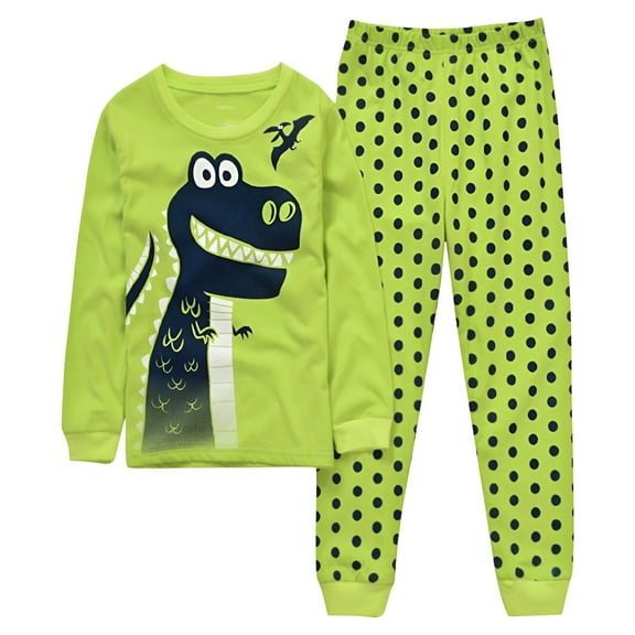 Ruyang Kids Boys Dinosaur Clothing Set Baby Cute Animal Graphic Striped Outfits 2 Piece Long Sleeve Shirts Pants Sets Winter Clothes