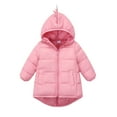 thumbnail image 1 of Ruyang Kids Boys Dinosaur Puffer Jackets Baby Girls Winter Padded Warm Down Parka Coats Cute Hooded Zip Up Long Outwear, 1 of 6