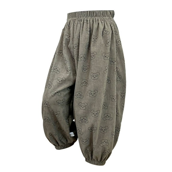 Ruyang Kids Boys Girls Corduroy Print Harem Pants Baby Basic Long Bloomer Trouser Elastic Fall Joggers Casual Pants