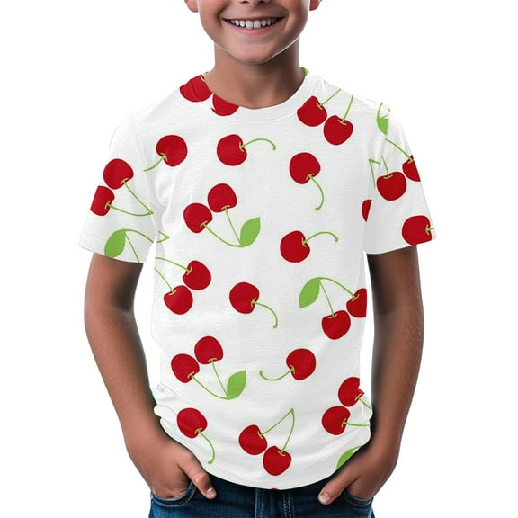 Ruyang Kids Boys Girls Cute Fruit Print Summer T-Shirt Top Causal Short Sleeve Crew Neck Tee Shirt Daily Comfy Clothes