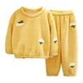 thumbnail image 1 of Ruyang Kids Boys Girls Fleece 2 Piece Outfits Cute Fall Winter Clothing Set Warm Long Sleeve Thermal Pullover Pants Sets Winter Clothes, 1 of 4