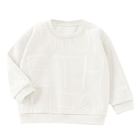 Ruyang Kids Boys Girls Letter Sweatshirts Cute Long Sleeve Pullover Sweatshirt Toddler Plain Crewneck Baggy Casual Tops