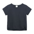 thumbnail image 1 of Ruyang Kids Boys Girls Solid Short Sleeve Crewneck Irregular T Shirts Tops Tee Clothes for Children Us Shirt, 1 of 3