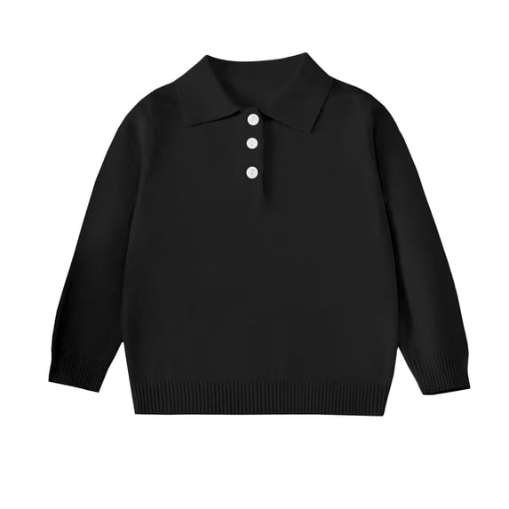 Ruyang Kids Boys Thermal Sweaters Toddler Plain Cute Warm PolšØ Shirts Fall Winter Long Sleeve Lapel Cotton Pullover Top