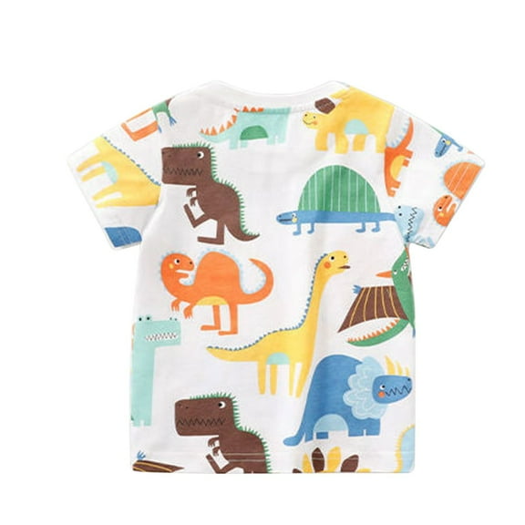 Ruyang Kids Cartoon Dinosaur Animal Print T Shirt Baby Boys Girls Toddler Short Sleeve Crew Neck Summer Clothes Tops Funny