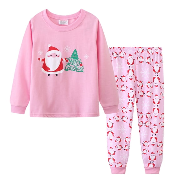 Ruyang Kids Christmas Set Toddler Boys Girls Santa Dinosaur Graphic Pants Fall Winter Cotton Thermal 2 Piece Outfits