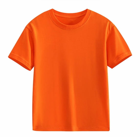 Ruyang Kids Cotton T-Shirt Loose Fit Short Sleeve Shirt Unisex Boy Girl Crew Neck Casual Basic Tee Top Cute Summer Undershirts