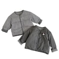 thumbnail image 1 of Ruyang Kids Cute Bear Reversible Jacket Toddler Boys Girls Winter Warm Lightweight Puffer Coat Button Quilted Outwear, 1 of 5