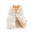 thumbnail image 1 of Ruyang Kids Fleece Vest Toddler Boys Girls Winter warm Sleeveless Puffer Jackets Water-proof Button Lapel Quilted Gilet, 1 of 3