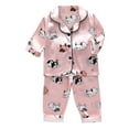 thumbnail image 1 of Ruyang Kids Fruits Print Satin Pajama Set Spring Long Sleeve Button Down Nightshirt & Pants 2Pcs Sleepwear Outfits, 1 of 6