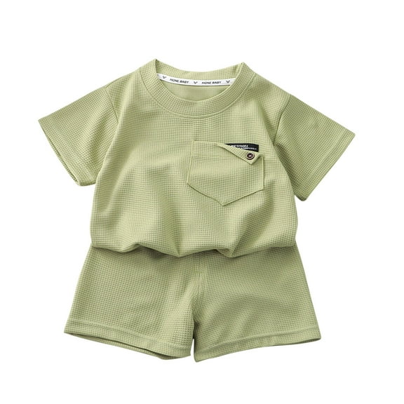 Ruyang Kids Girls 2 Piece Set Knit Top and Shorts Athletic Outfits Short Sleeve Matching Lounge Set Girls Breathable Outfits