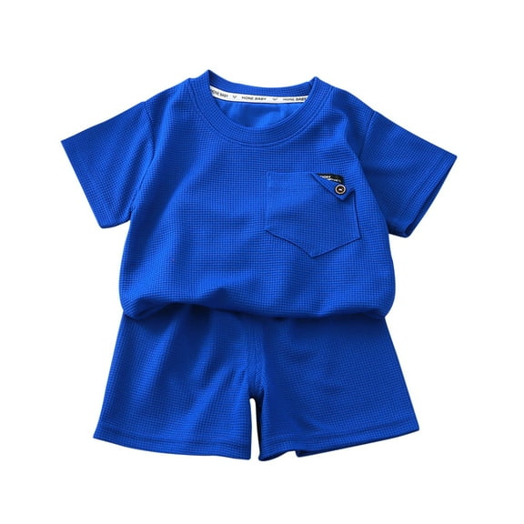 Ruyang Kids Girls 2 Piece Set Knit Top and Shorts Athletic Outfits Short Sleeve Matching Lounge Set Girls Breathable Outfits