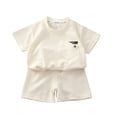 thumbnail image 1 of Ruyang Kids Girls 2 Piece Set Knit Top and Shorts Athletic Outfits Short Sleeve Matching Lounge Set Girls Breathable Outfits, 1 of 8