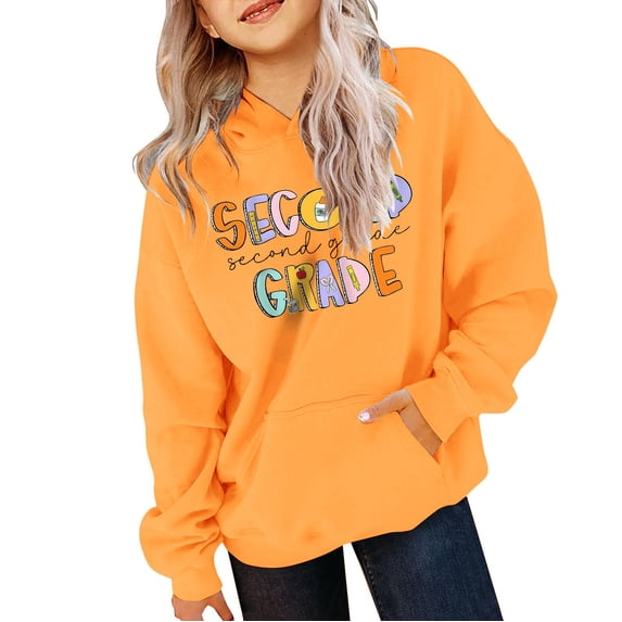 Ruyang Kids Girls 2nd Grade Back to School Hoodies Boys Preppy First Day of School Sweatshirts Soft Cute Pullover Hoodie