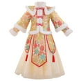 thumbnail image 1 of Ruyang Kids Girls Chinese Cheongsam Embroidery Tang Suit Dress Skirt Quilted Lined Warm Jacket Coat Retro Princess Dresses, 1 of 6